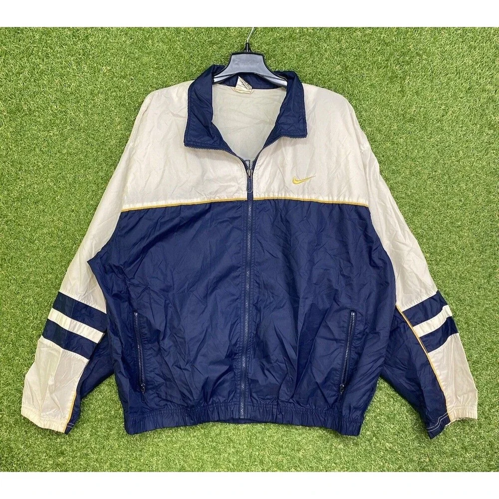 Nike Windbreaker Mens Extra Large XL Spellout Full Zip Y2K Nylon Vintage 90s